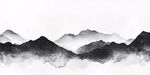 水墨群山意境图