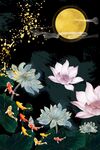 莲花九鱼图