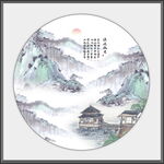 工笔国画山水壁画
