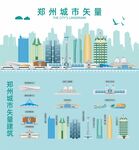 郑州地标建筑剪影