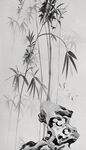 竖幅水墨竹子