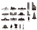 地标志性建筑剪影