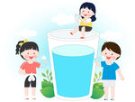 儿童夏天高温天气多喝水防中暑