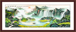 客厅山水壁画 办公室山水画