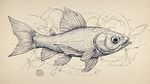 手绘灵动鱼类艺术插画