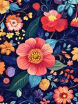 绚丽花卉图案背景设计