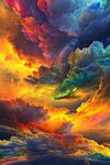 梦幻绚丽的多彩天空景象
