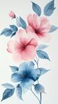 水彩风花卉插画作品