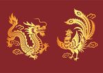 矢量龙凤呈祥传统图案