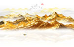金色山水画
