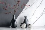 简约黑白花瓶与金属摆件