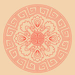 中式传统圆形吉祥花纹图案