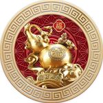 金鼠贺岁圆形装饰图案