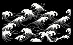 黑白海浪图案