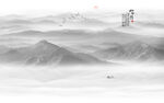 水墨群山背景图