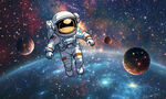 宇宙宇航员星球星空背景图