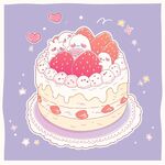 可爱草莓蛋糕插画