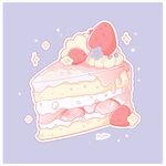 可爱卡通草莓奶油蛋糕