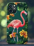 火烈鸟花卉手机壳图案