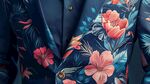 花卉印花西装细节展示