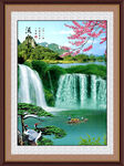 高清瀑布山水画