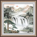 聚宝盆山水画