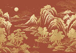 中式金线山水刺绣背景墙