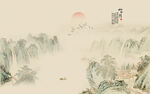 新中式山水壁画