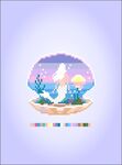 像素风梦幻海底世界插画衣服图案