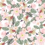 粉色花卉图案背景图无缝数码印花