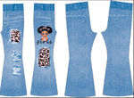 豹纹牛仔裤
