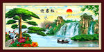 山水画迎客松