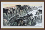 旭日东升山水画