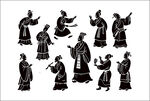 古代人物服饰造型剪影