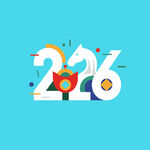马面卡通图案2026年马年生肖