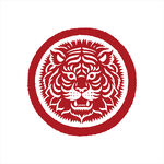圆形老虎剪纸图案