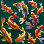 锦鲤鱼PSD分层素材