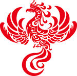 红色凤凰图案