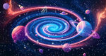 太空宇航员宇宙星球陨石星空背景