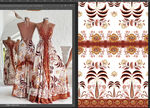 复古花纹连衣裙及图案展示