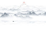 意境水墨山水画