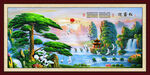 迎客松油画