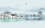 山水水墨画