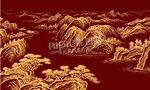 中式国风山水画线描
