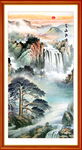竖幅山水风景画