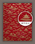 红色华丽中式古典元素花纹图案