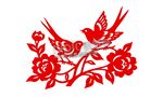 剪纸花鸟窗花