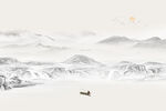 中式山水屏风画