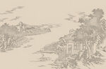 古典山水屏风背景墙