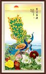 孔雀牡丹图